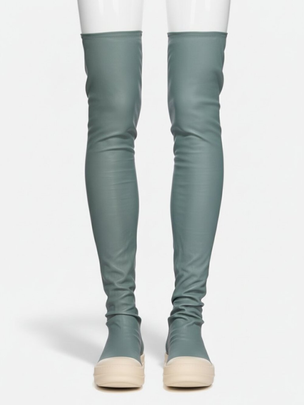 Rick Owens Women's Green Over-The-Knee Leather Sneaker Shoes Size EU:39.5 US:9.5